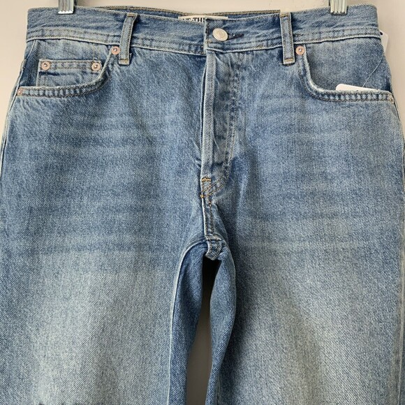 We The Free Jeans Women Size 25 Blue Distressed Maggie Mid Rise Straight Leg - Picture 12 of 13